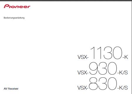 Pioneer VSX-830 K Bedienungsanleitung