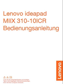 Lenovo IdeaPad Miix 310 Bedienungsanleitung