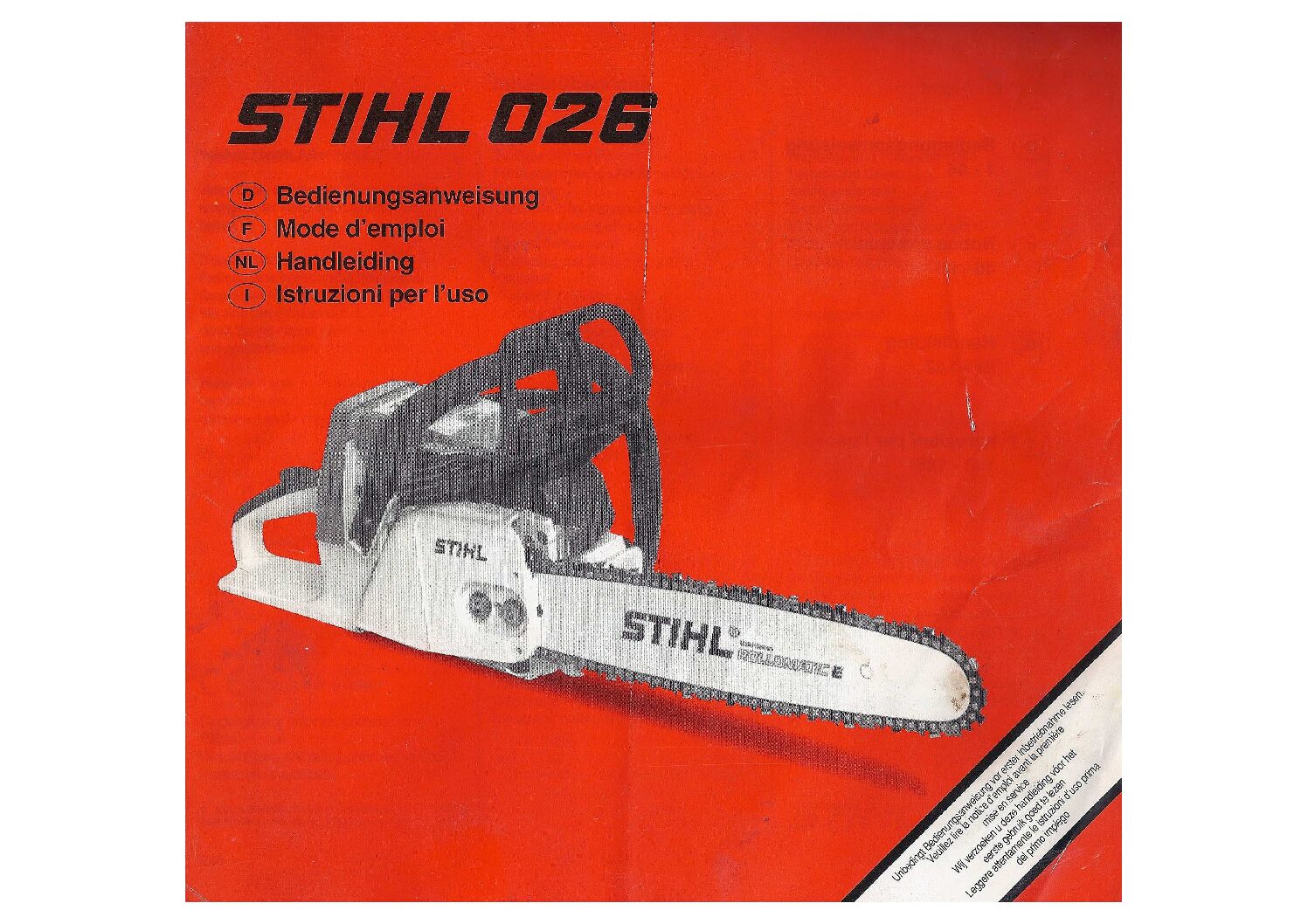 Stihl 026 Bedienungsanleitung