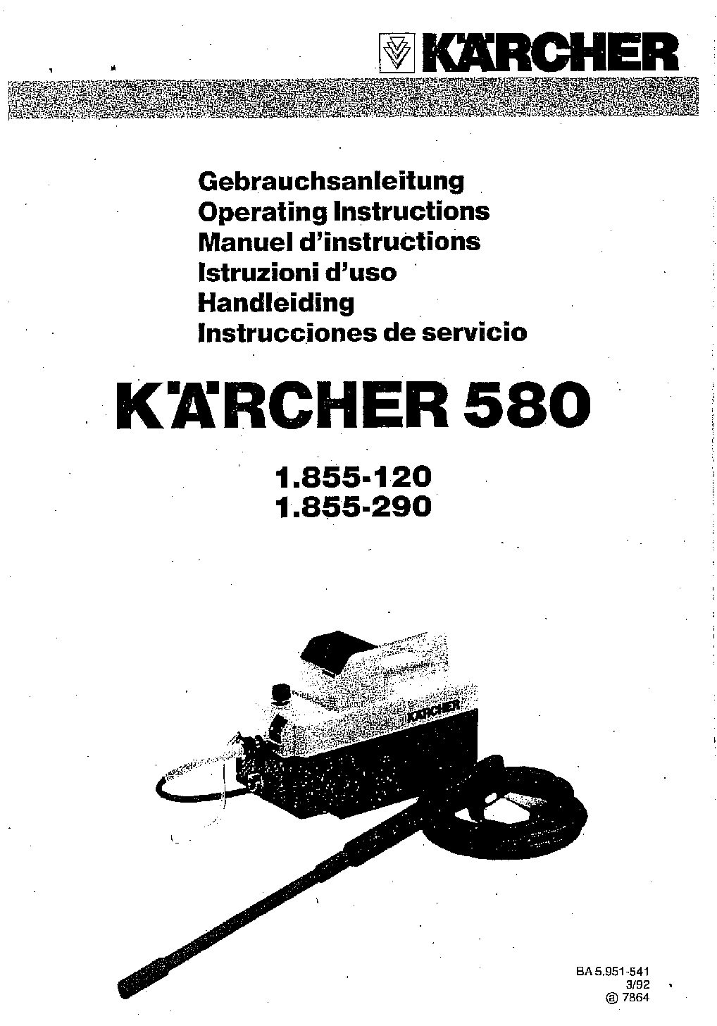 Kärcher 580 Bedienungsanleitung