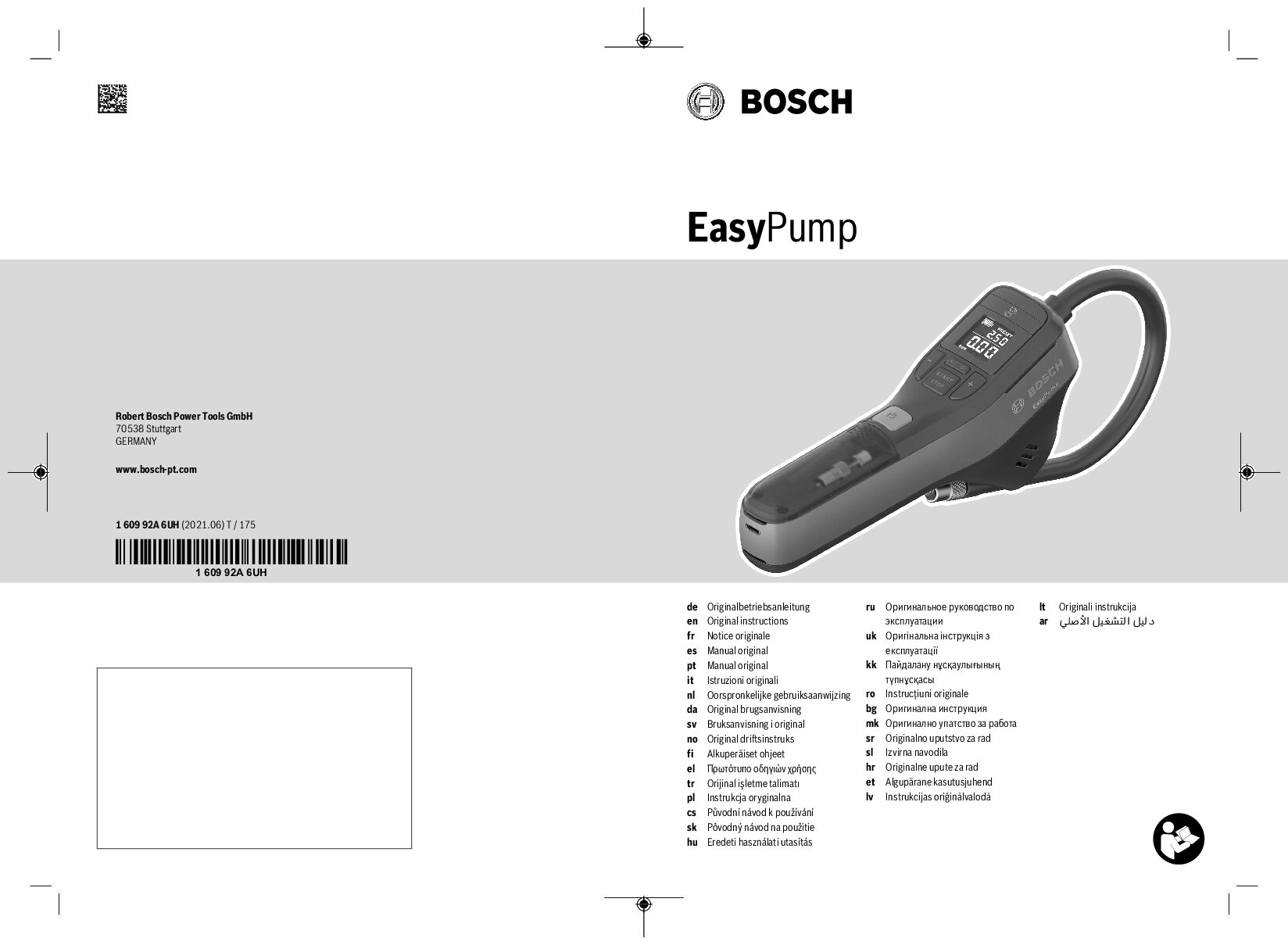 Bosch EasyPump Bedienungsanleitung