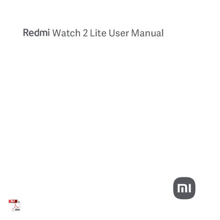 Xiaomi Redmi Watch 2 Lite Bedienungsanleitung