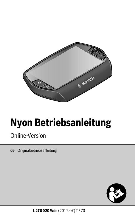 Bosch Nyon Bedienungsanleitung