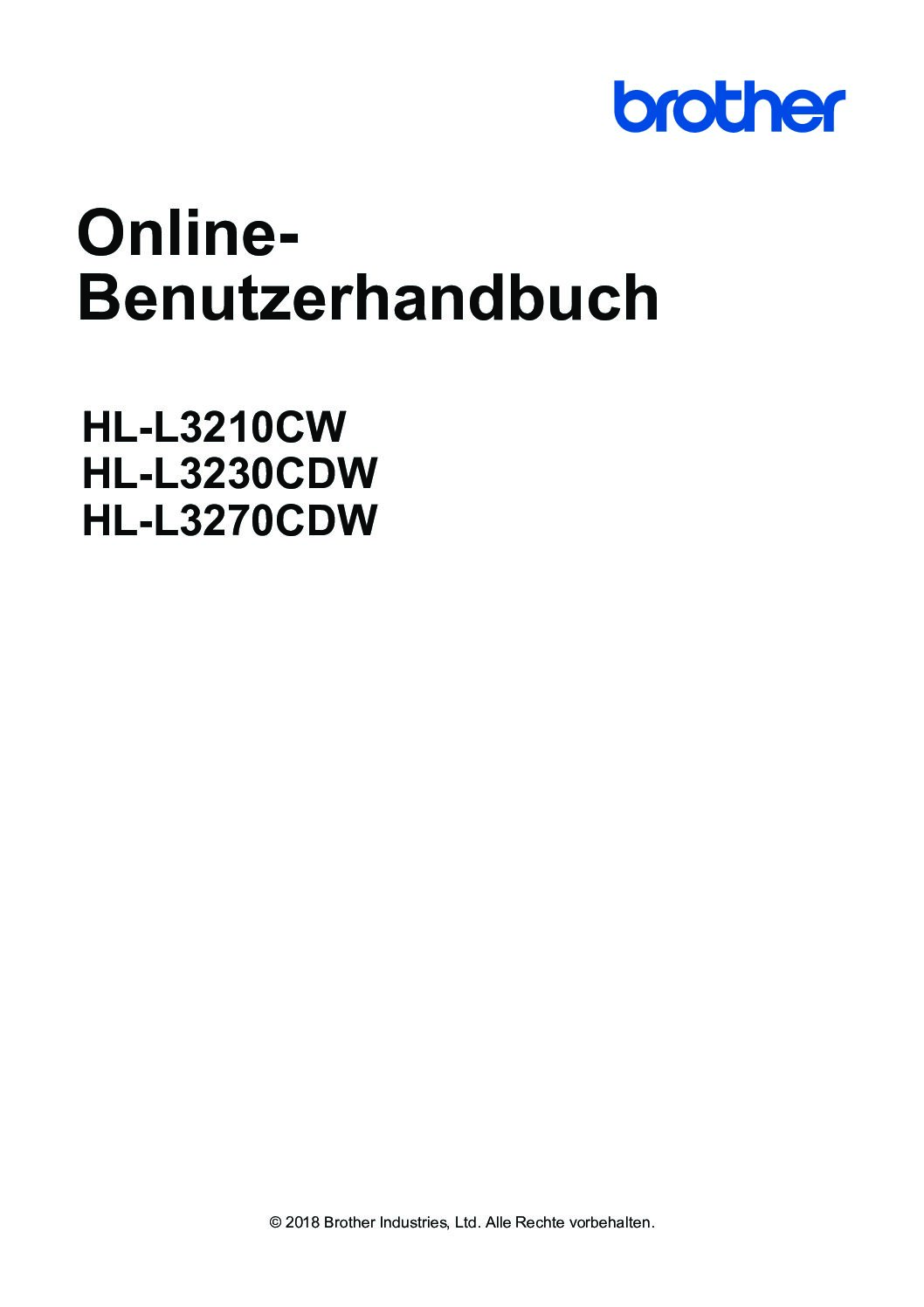Brother HL-L3230CDW Benutzerhandbuch
