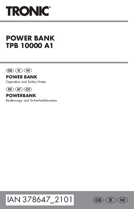 Tronic TPB 10000 A1 Bedienungsanleitung