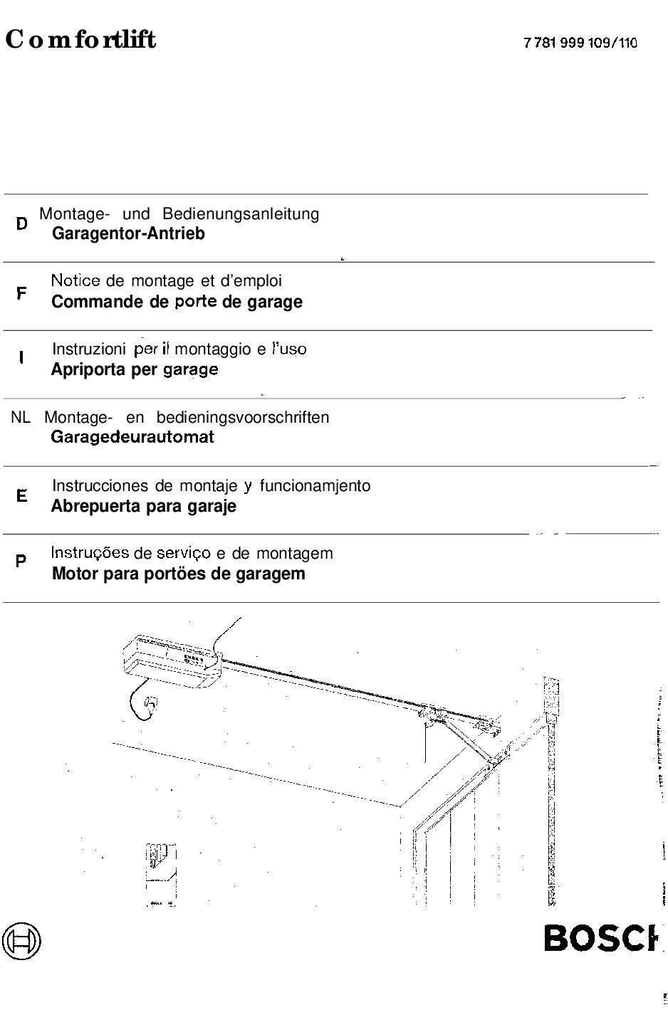 Bosch Comfortlift Bedienungsanleitung