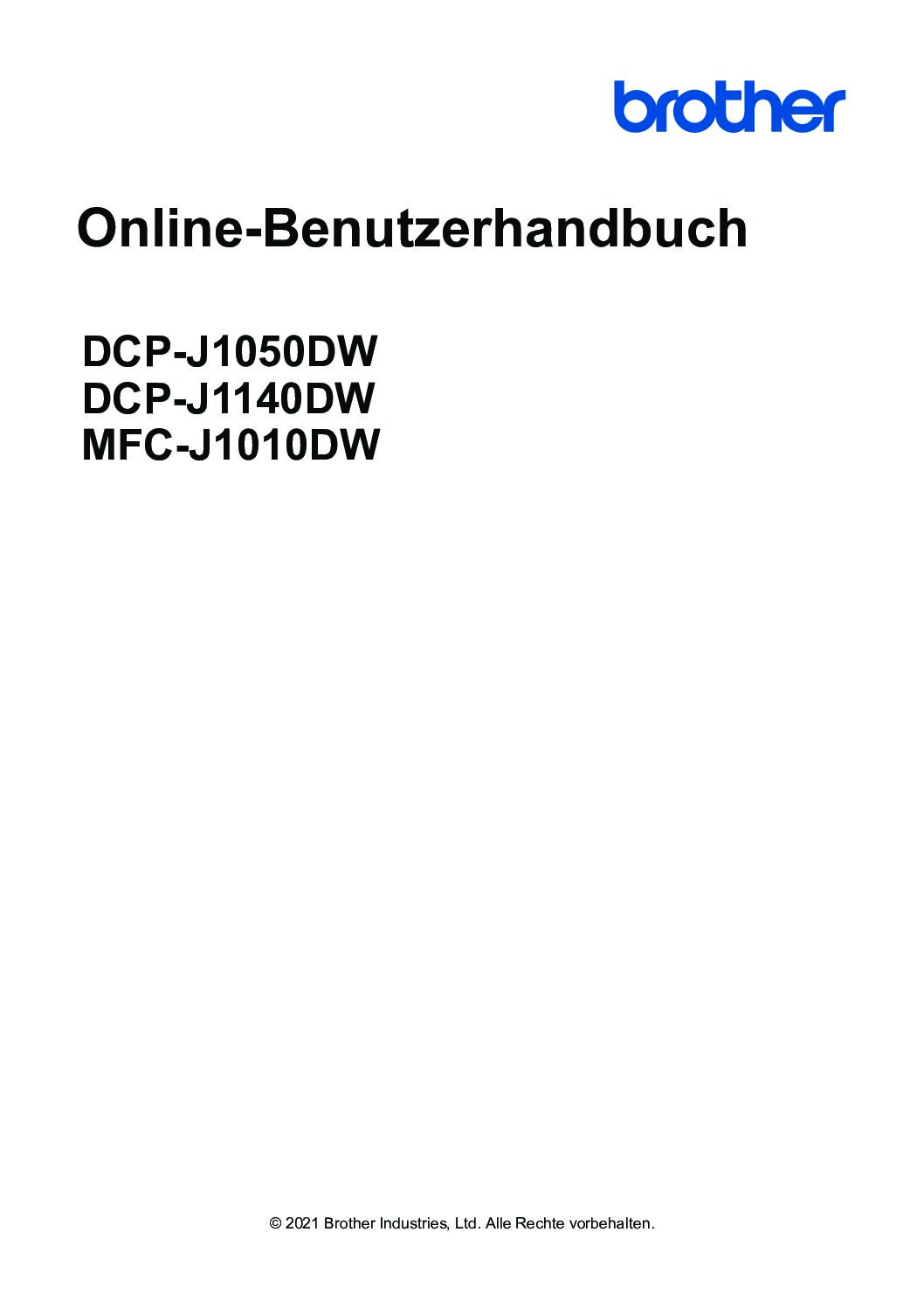 Brother DCP-J1050DW Bedienungsanleitung 