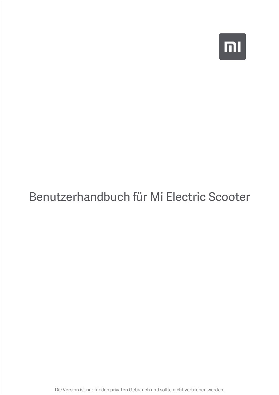 Xiaomi Mi Electric Scooter 1S Bedienungsanleitung