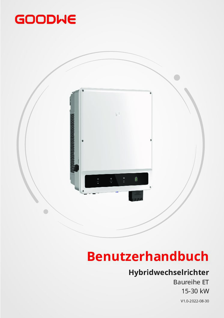 Goodwe GW8K-ET Betriebsanleitung