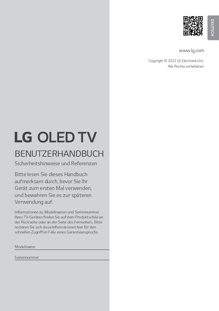 LG OLED48C27LA.AEU Benutzerhandbuch