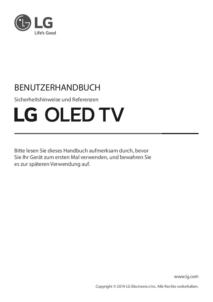 LG OLED55B9SLA Bedienungsanleitung width=