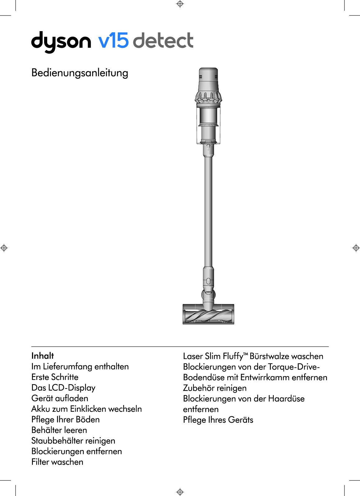 Dyson V15 Detect Bedienungsanleitung