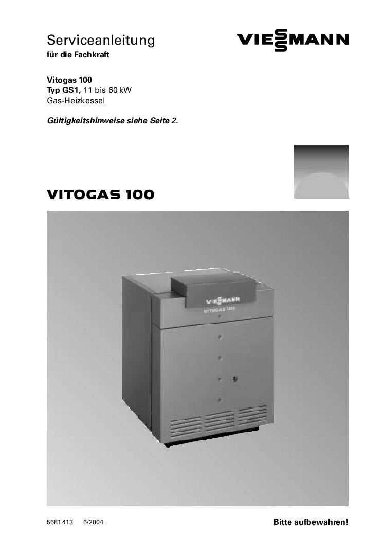 Viessmann Vitogas 100 Bedienungsanleitung