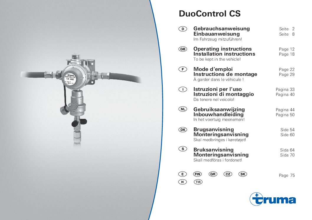 Truma DuoControl CS Bedienungsanleitung