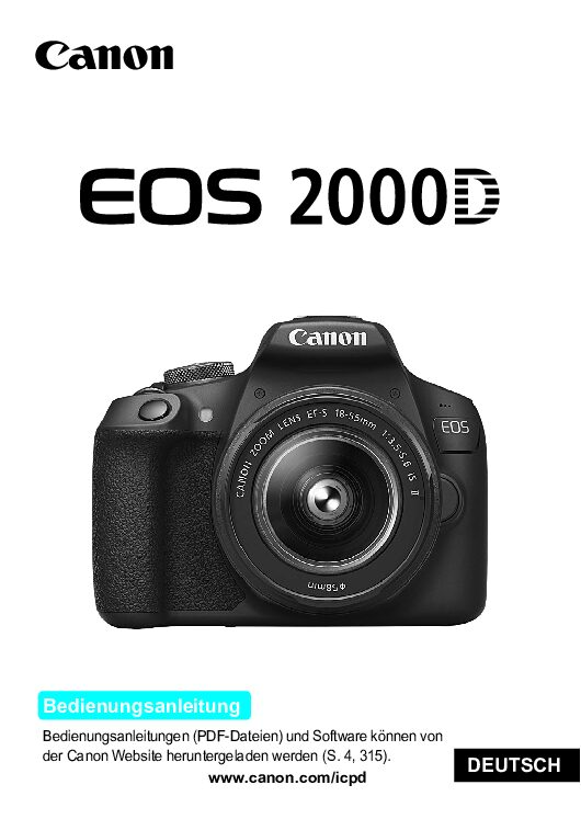 Canon EOS 2000D Bedienungsanleitung
