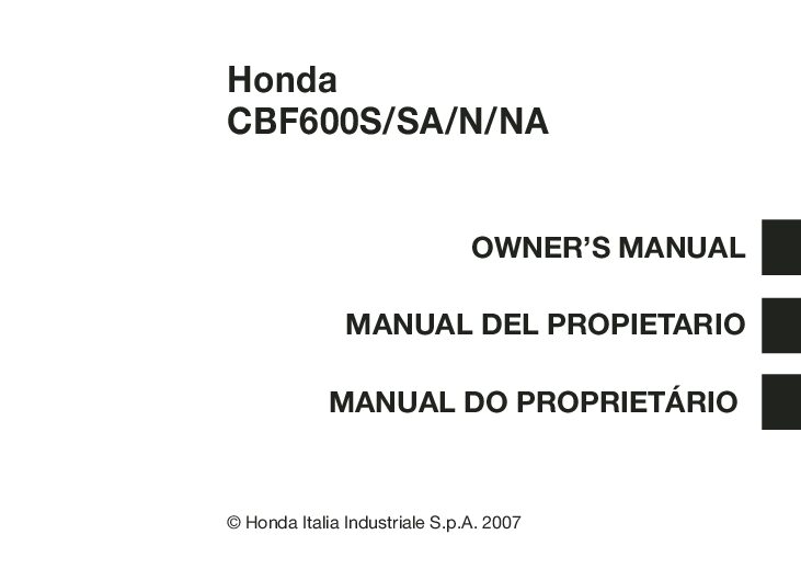 Honda CBF600 Bedienungsanleitung