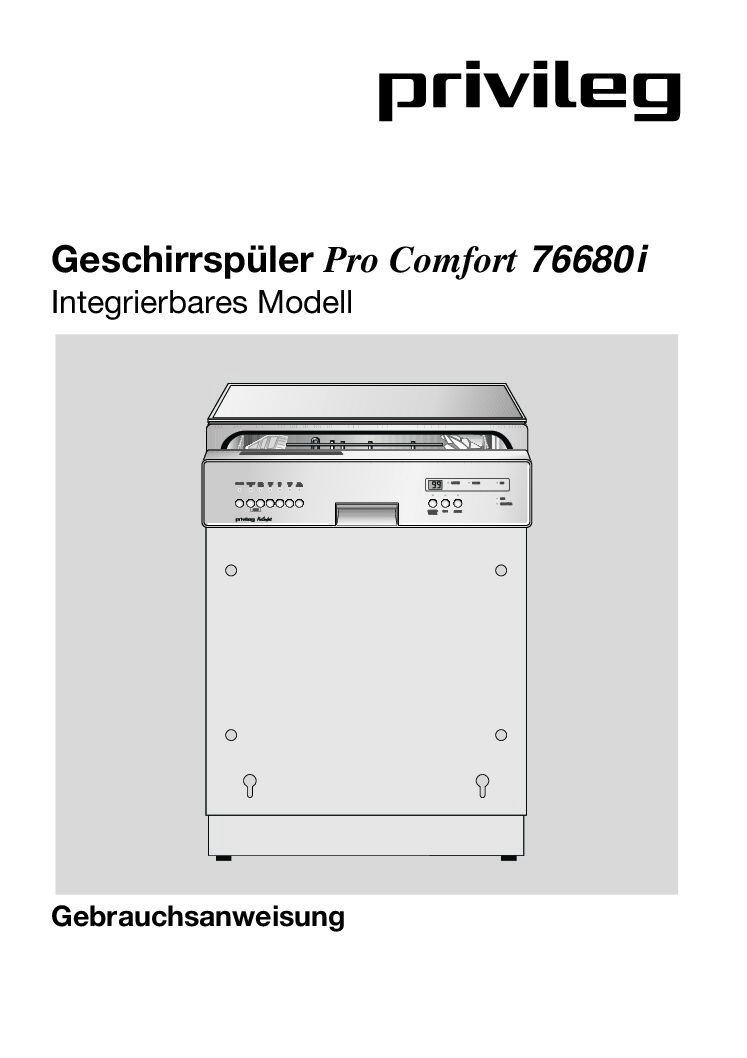 Privileg Pro Comfort 76680 i Bedienungsanleitung