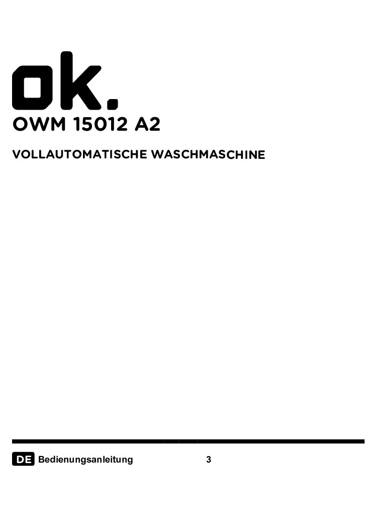 OK OWM 15012 Bedienungsanleitung