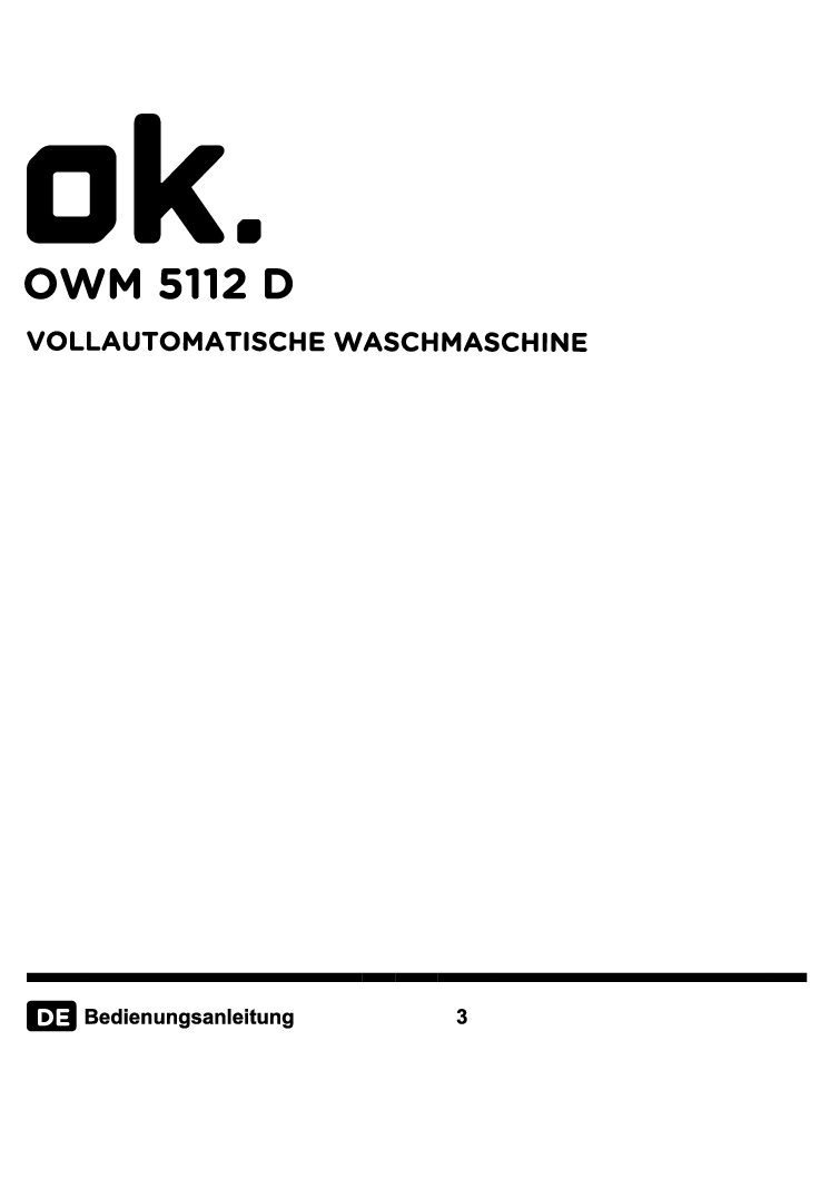 OK OWM 5112 D Bedienungsanleitung