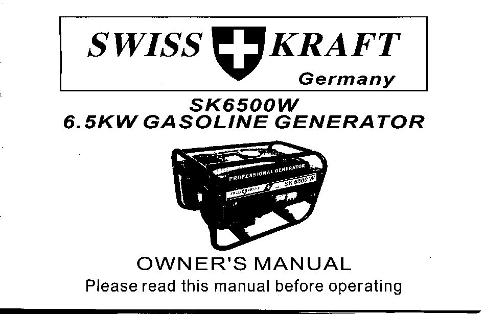 Swiss Kraft SK6500 Bedienungsanleitung