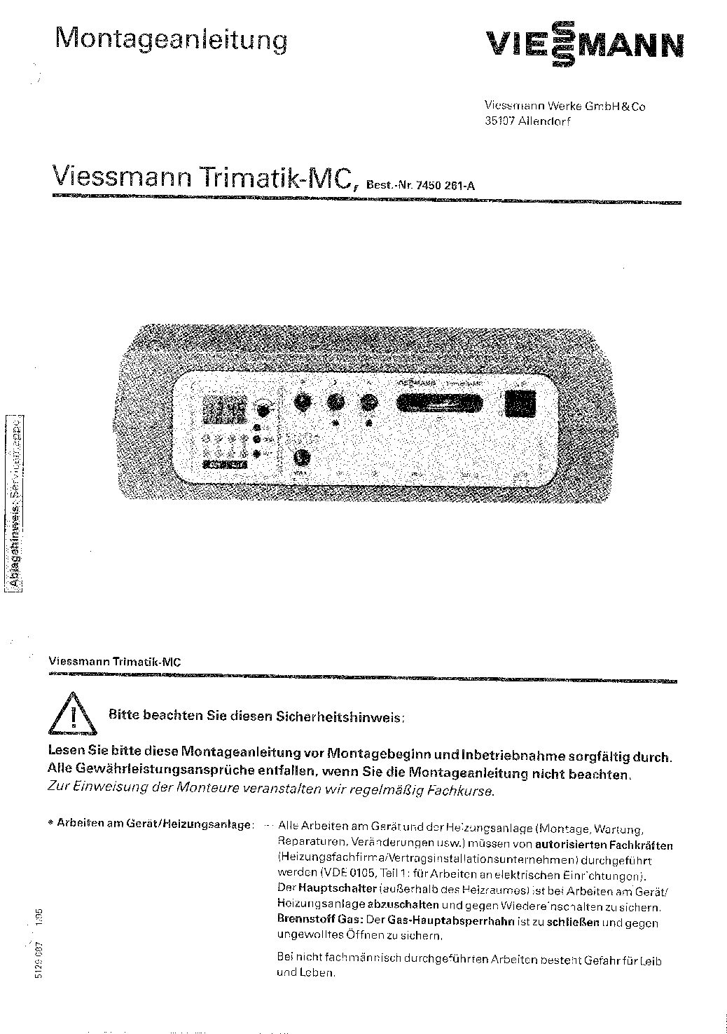 Viessmann Trimatik MC - 7450 261A Bedienungsanleitung