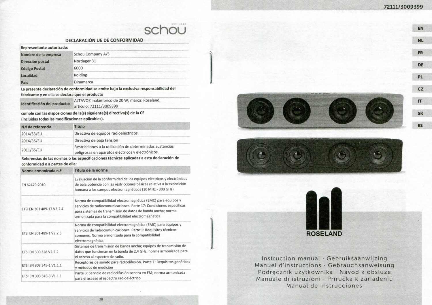 Roseland RS-100 Bedienungsanleitung