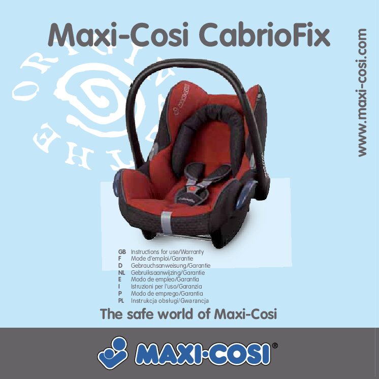 Maxi-Cosi cabrio fix Bedienungsanleitung