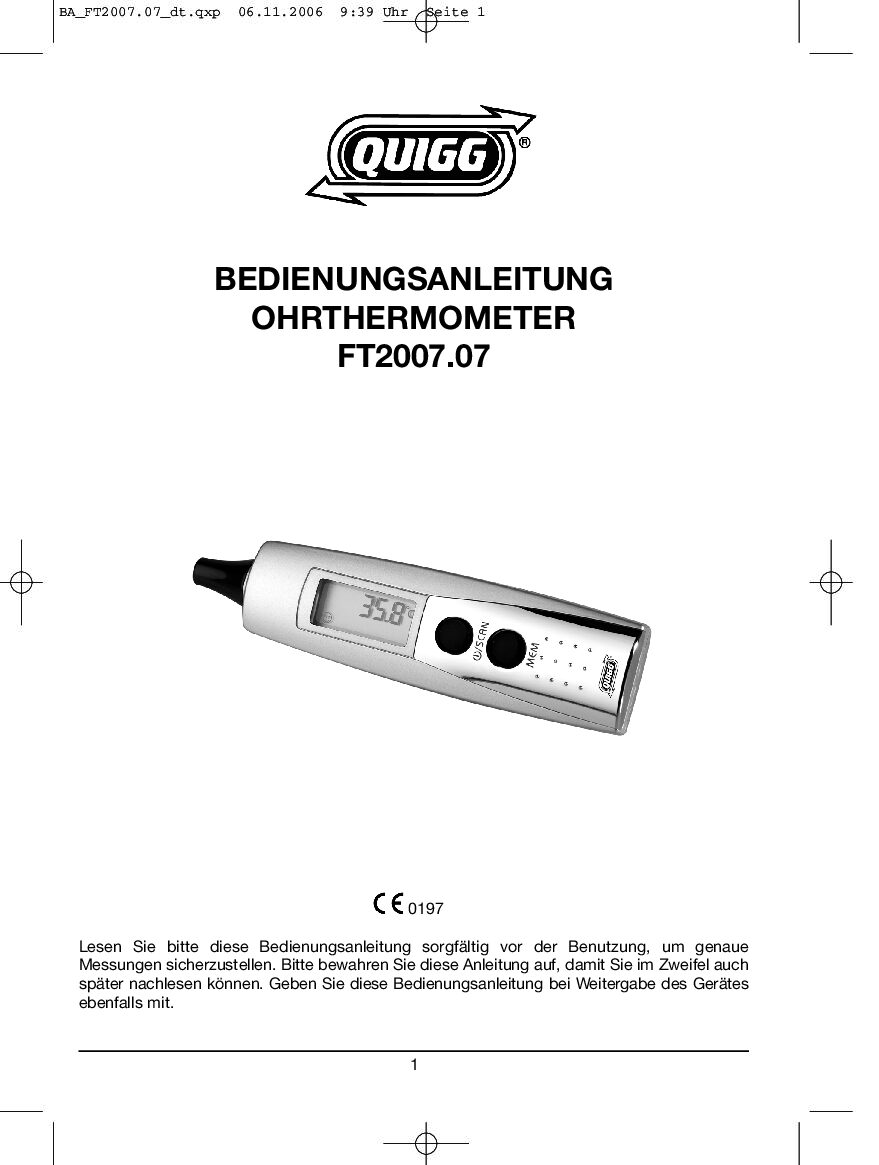 Quigg FT2007.07 Bedienungsanleitung