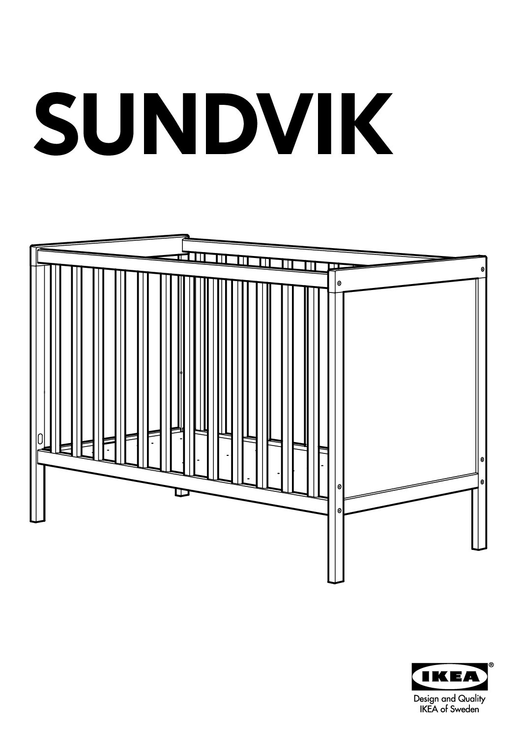Ikea SUNDVIK Babybedje Bedienungsanleitung