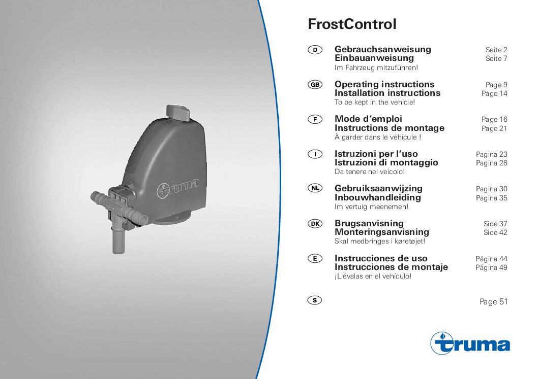 Truma FrostControl Bedienungsanleitung