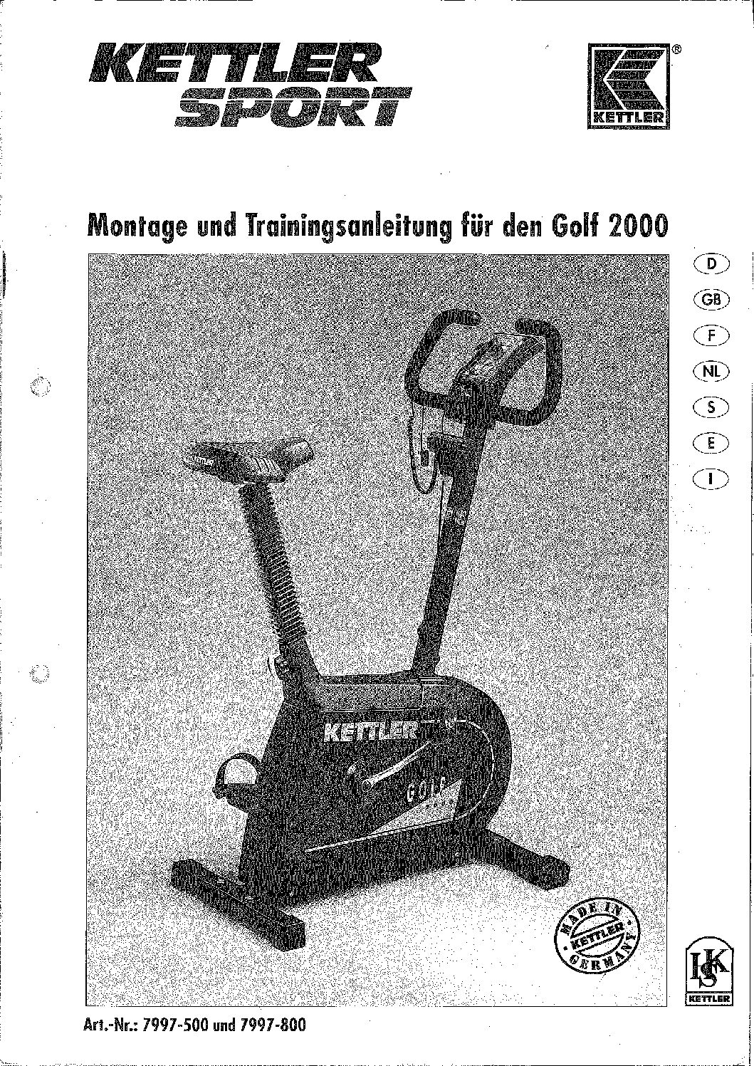 Kettler Golf 2000 - 07997-500.800 Bedienungsanleitung