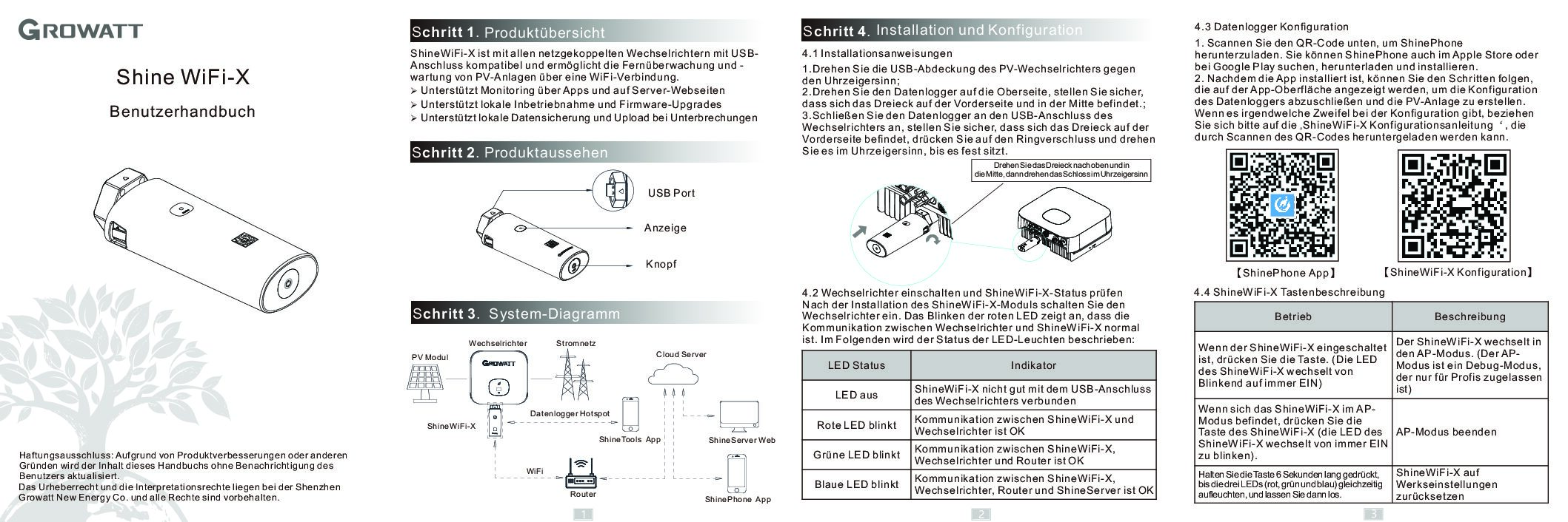 Growatt Shine Wifi X Benutzerhandbuch