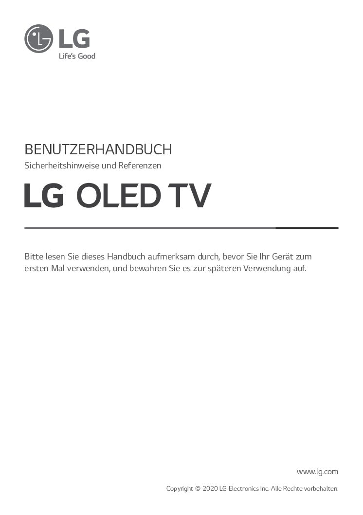 LG OLED55CX9LA Bedienungsanleitung