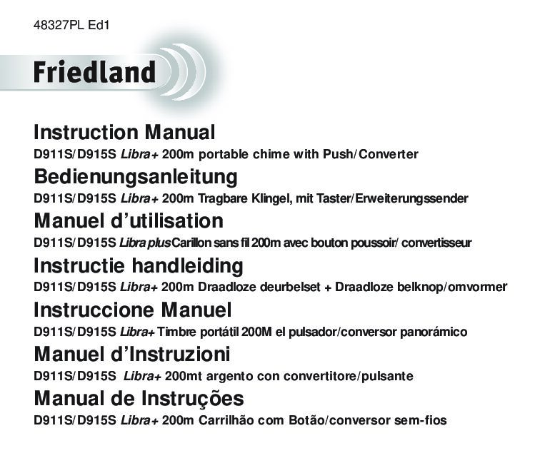 Friedland D911S Libra plus Bedienungsanleitung