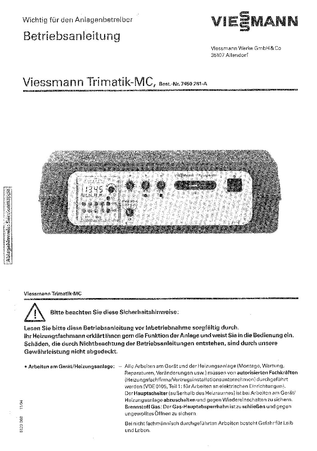 Viessmann Trimatik-MC Bedienungsanleitung