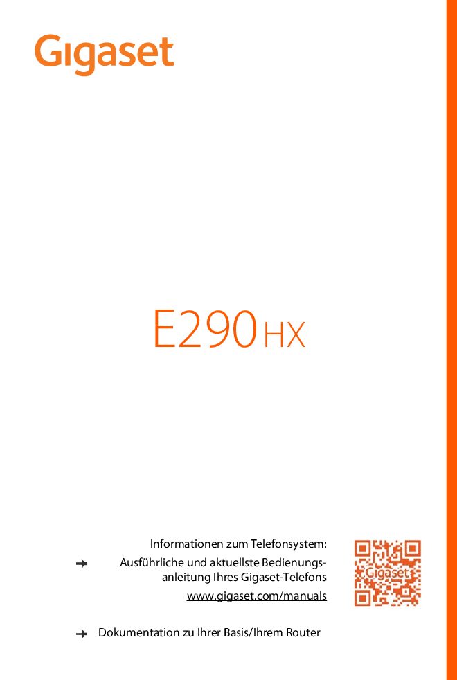 Gigaset E290HX Bedienungsanleitung