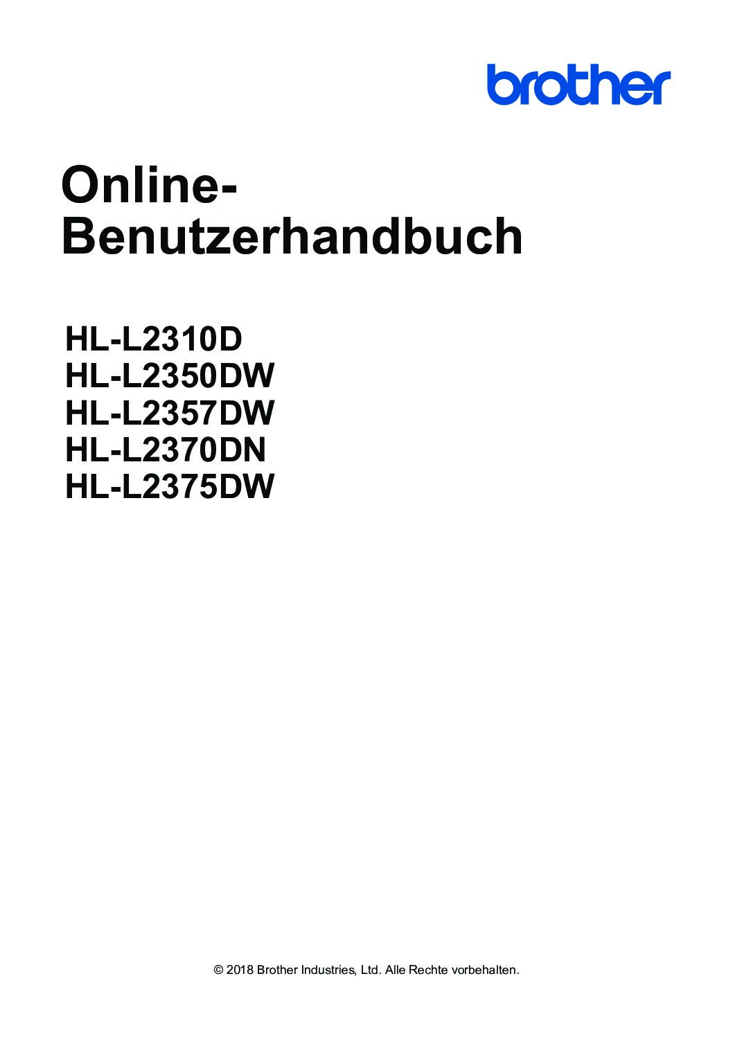 Brother HL-L2350DW Bedienungsanleitung