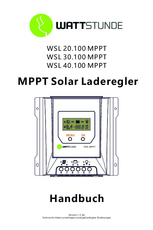 MPPT Solar Laderegler Handbuch