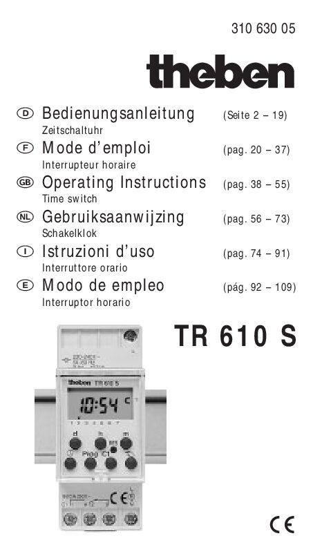 Theben TR 610 S Bedienungsanleitung