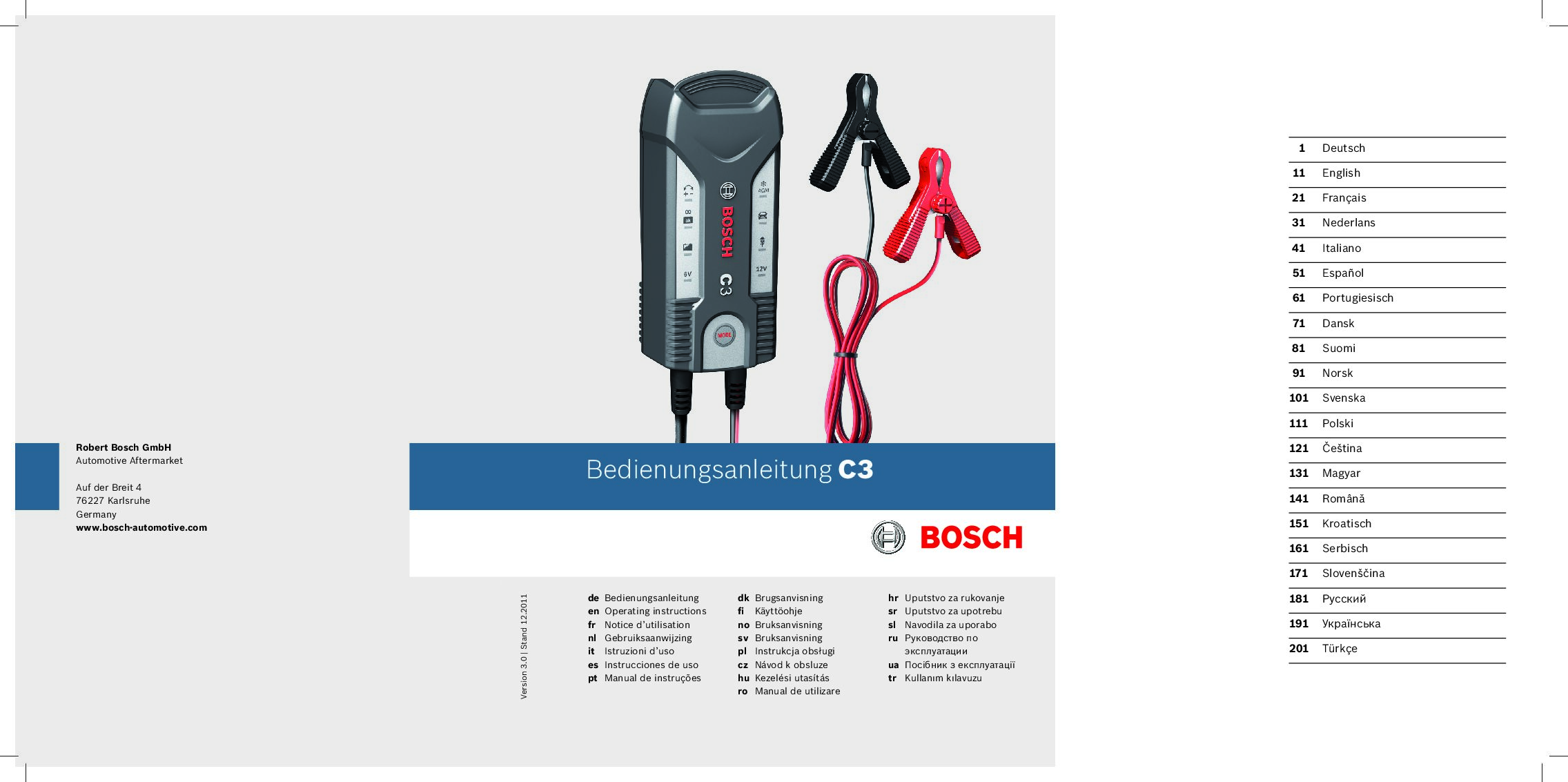 Bosch C3 Bedienungsanleitung