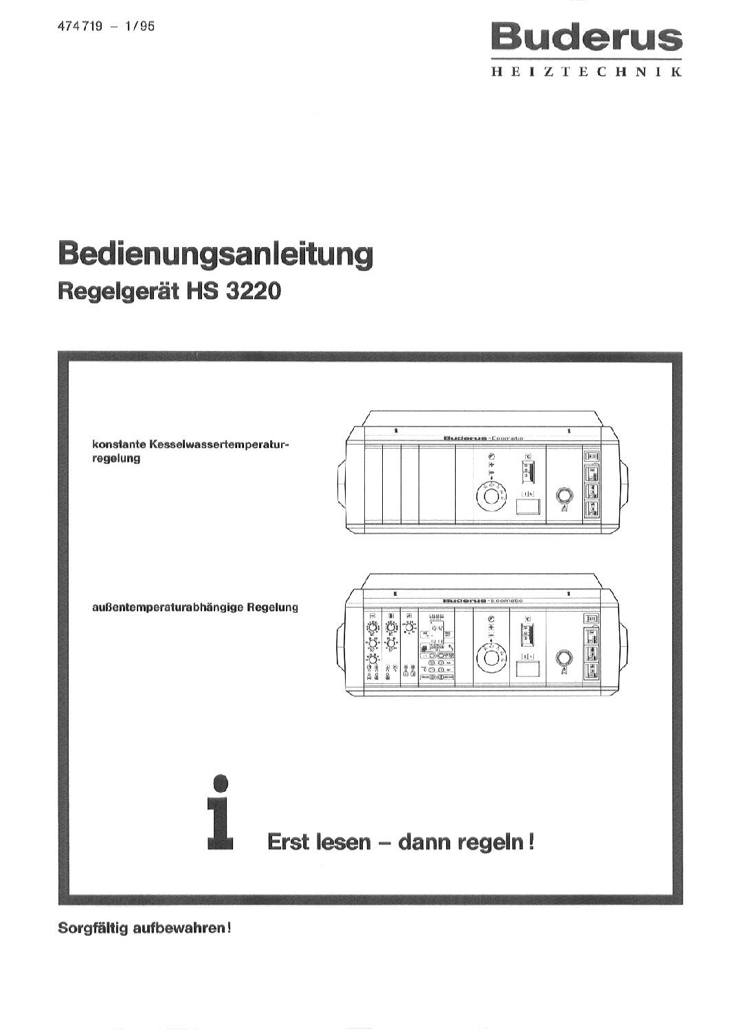 Buderus ecomatic 3220 Bedienungsanleitung