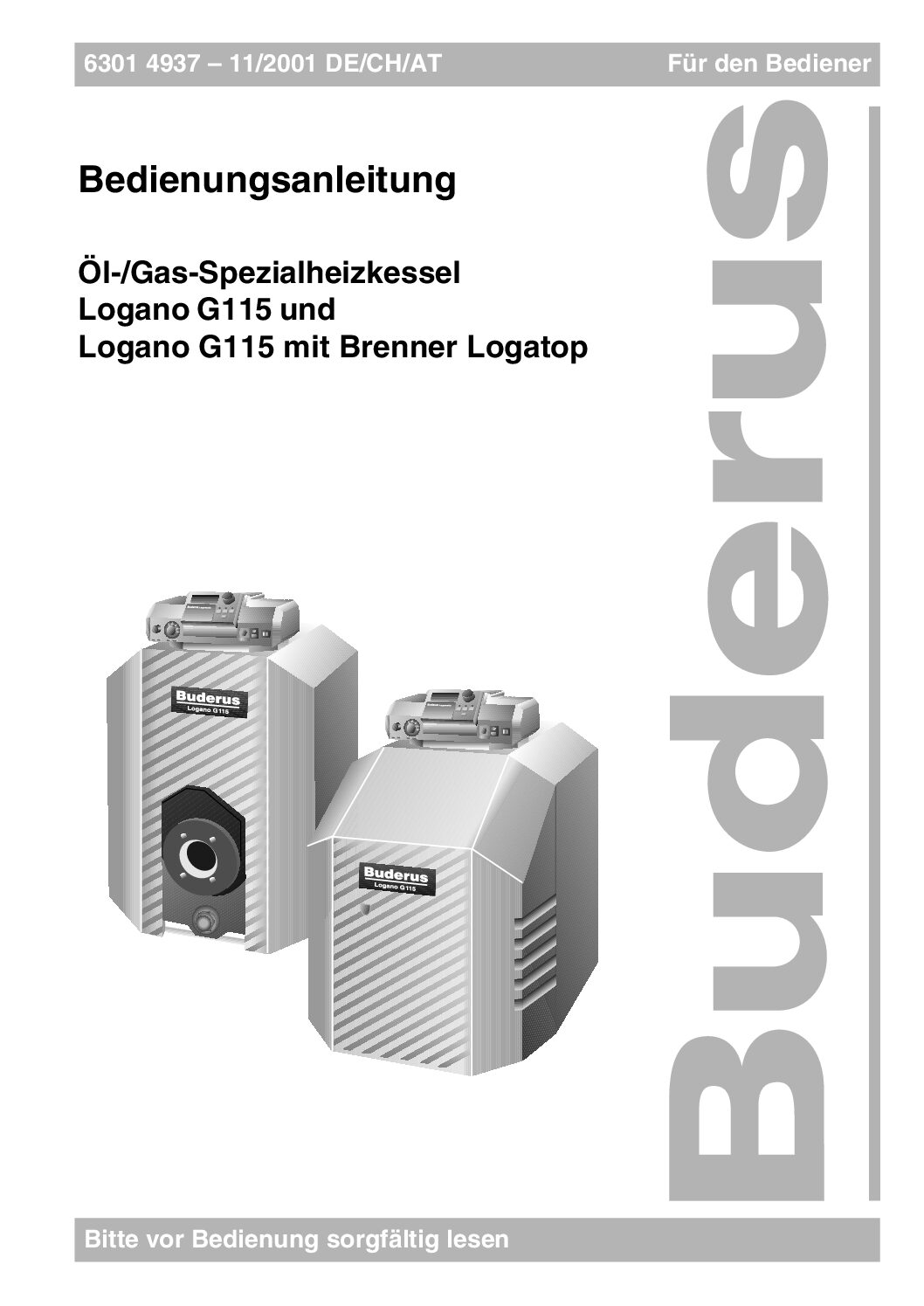 Buderus Logano G115 Bedienungsanleitung