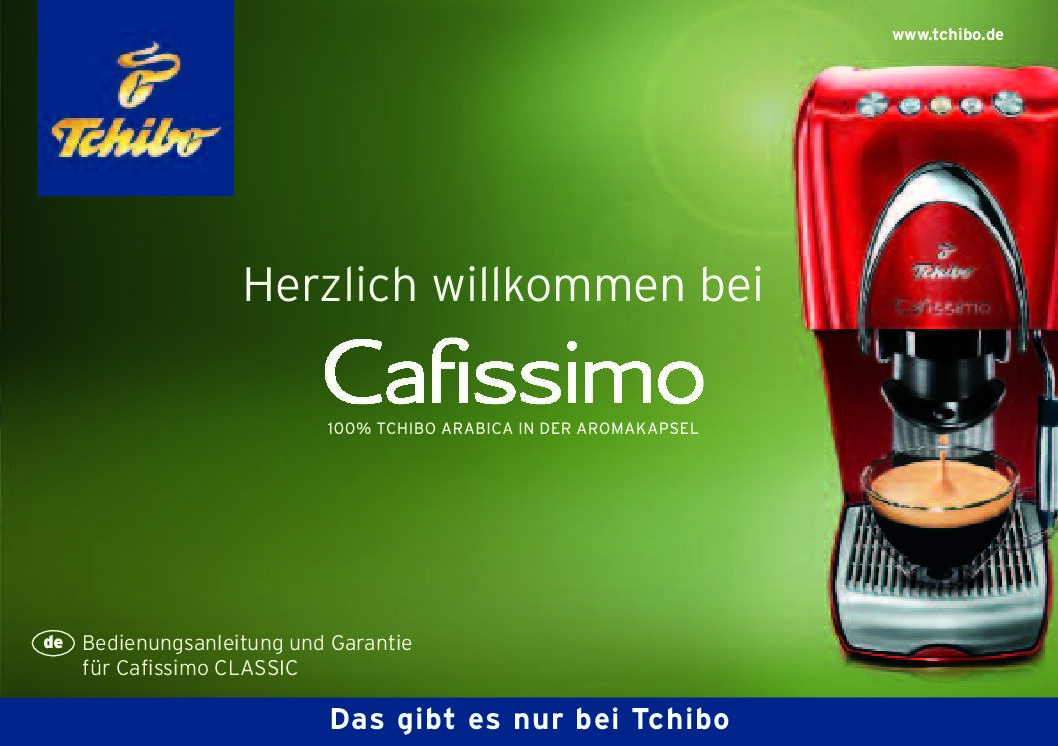 Tchibo Cafissimo Classic Bedienungsanleitung