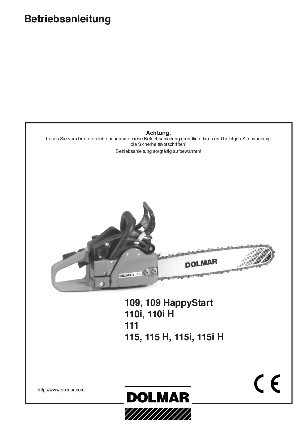 Dolmar 109 Bedienungsanleitung