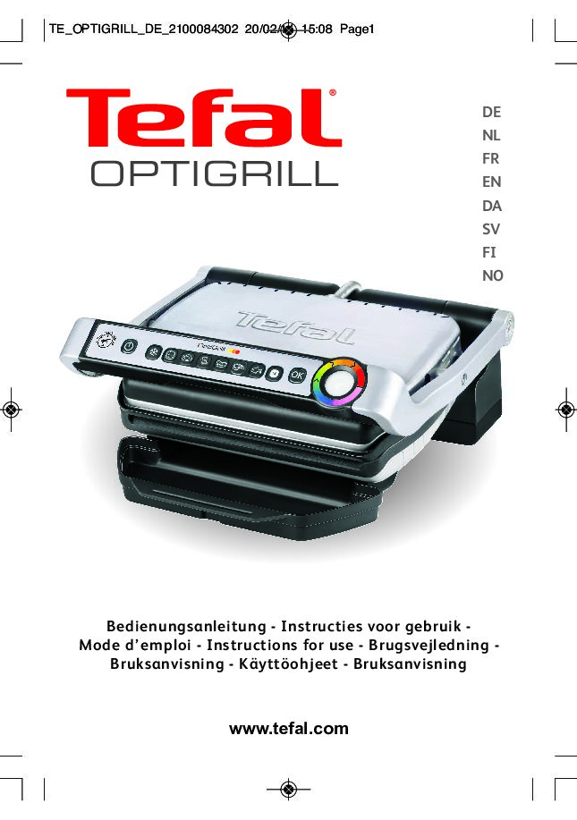 Tefal GC702D OptiGrill Bedienungsanleitung