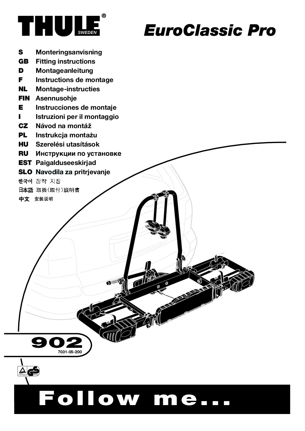 Thule EuroClassic Pro 902 Bedienungsanleitung