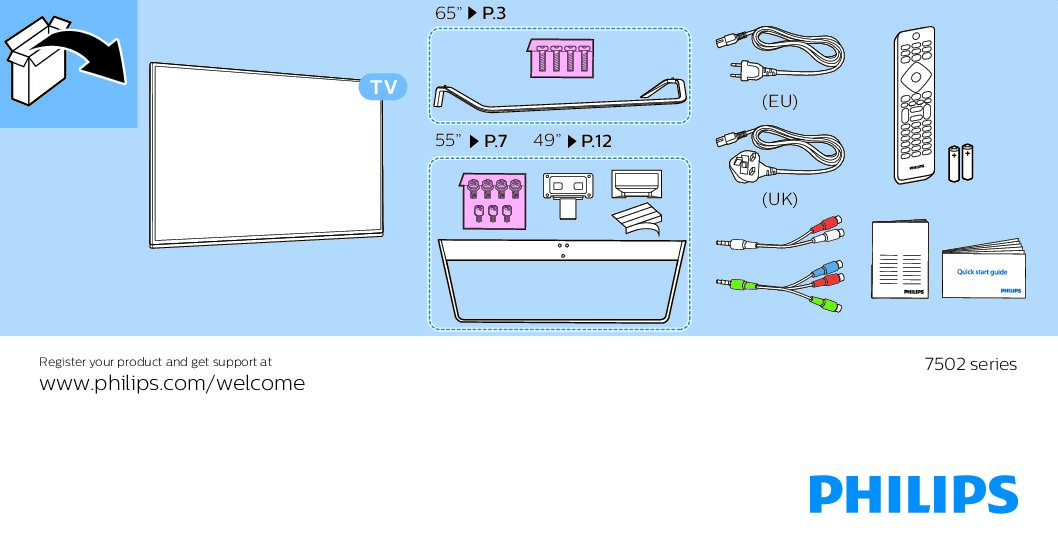 Philips 55PUS7502 Bedienungsanleitung