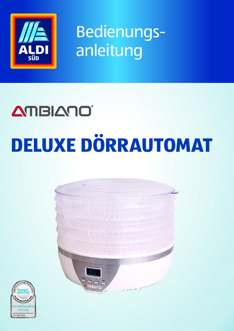 Ambiano XJ-14709C0 - 95459 Bedienungsanleitung