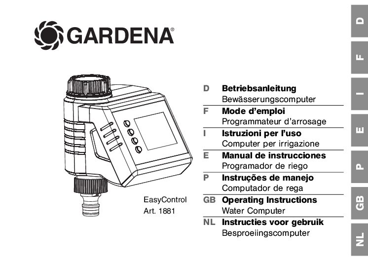 Gardena EasyControl - 1881 Bedienungsanleitung