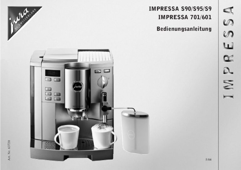 Jura Impressa S95 Bedienungsanleitung (Deutsch)